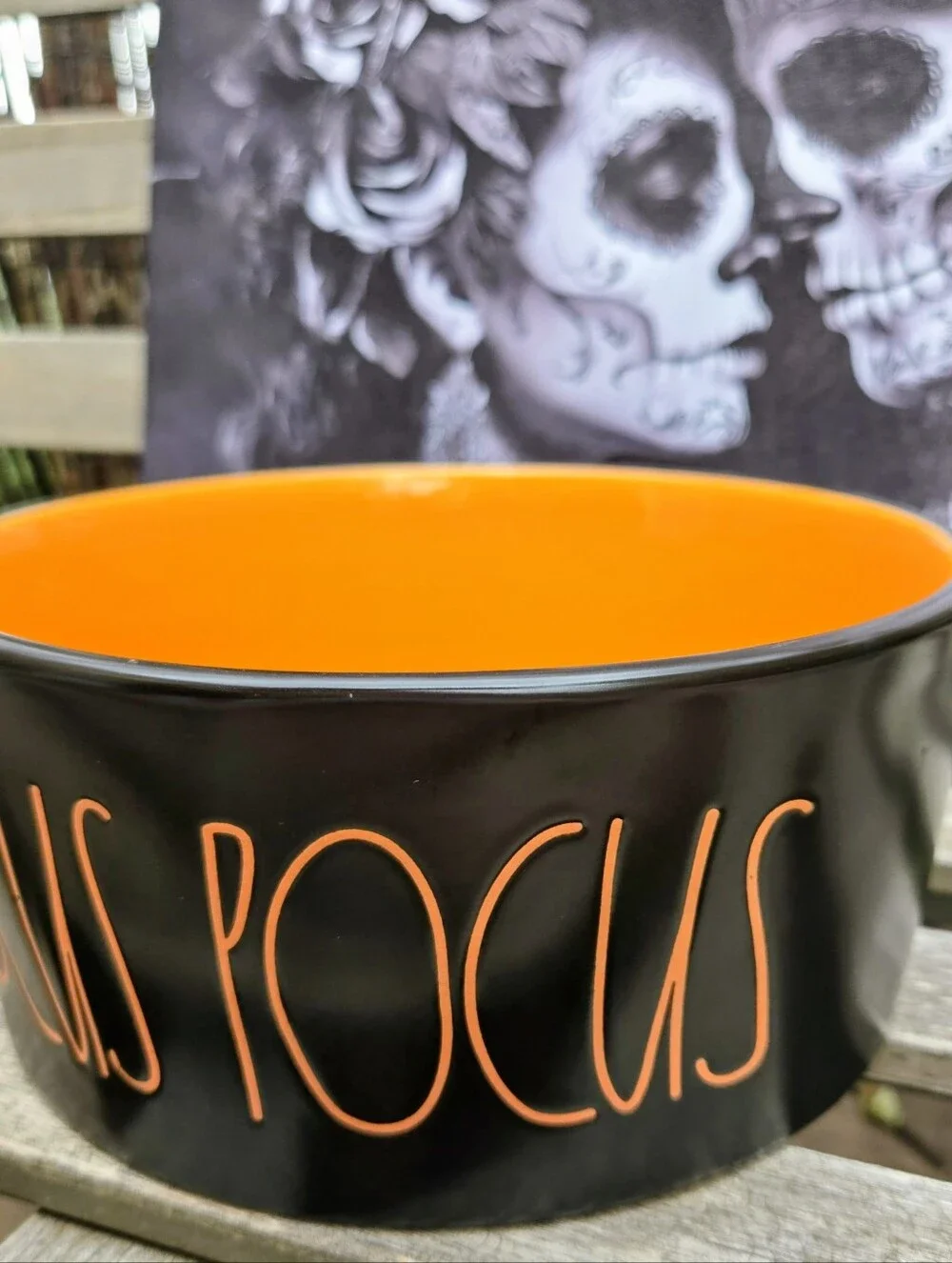 RAE DUNN Black and Orange 'HOCUS POCUS' Halloween Bowl